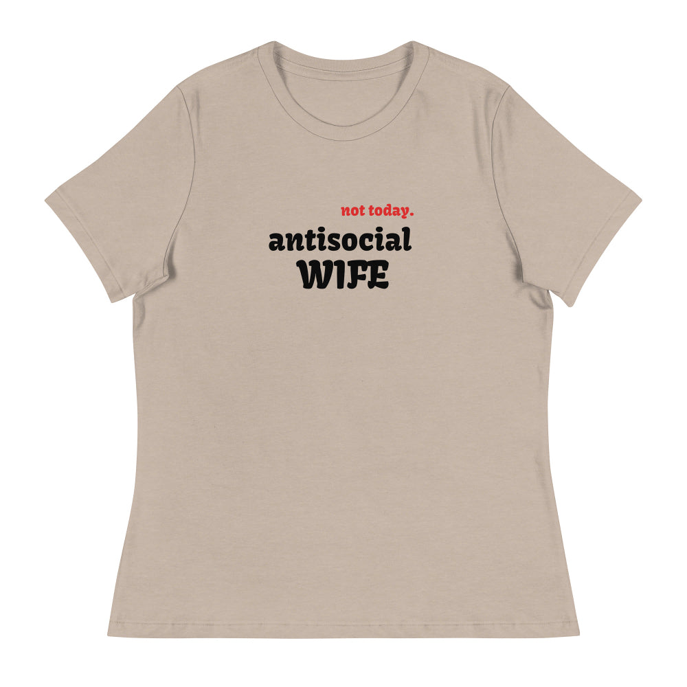 ANTISOCIAL WIFE - Women's Relaxed T-Shirt - Free Shipping