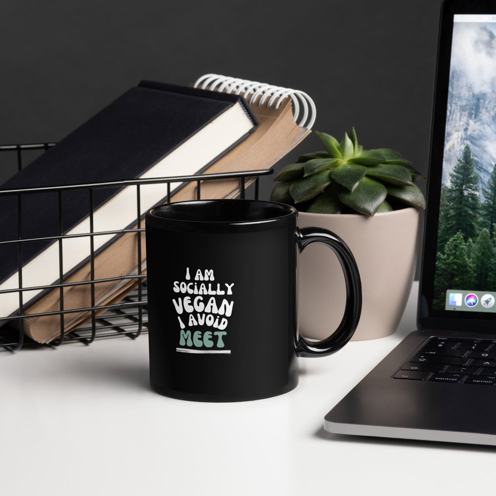 Mug - I am socially vegan, I avoid meet - FREE SHIPPING