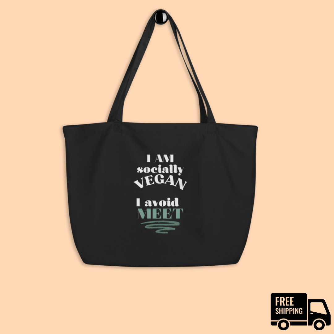Large organic tote bag - Socially Vegan ๐ฑ