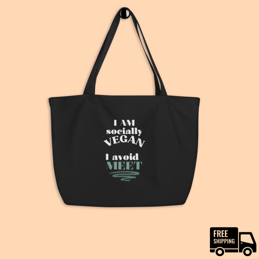 Large organic tote bag - Socially Vegan