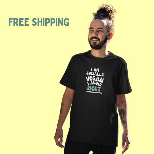 I am socially vegan t-shirt- FREE SHIPPING