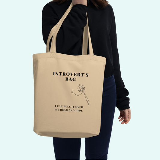 Eco Tote Bag for Introverts to hide - MUST HAVE - FREE SHIPPING