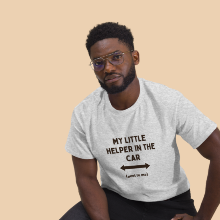 My little helper in the car t-shirt humor