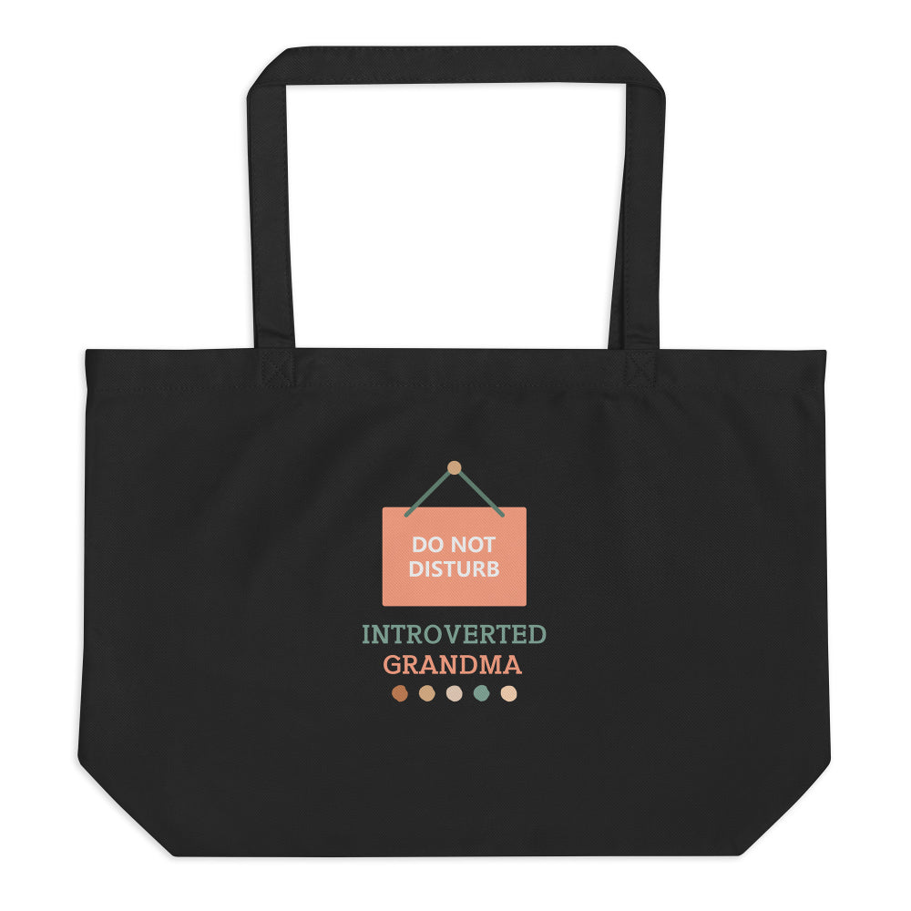Introverted Grandma - Large organic tote bag for you - FREE SHIPPING